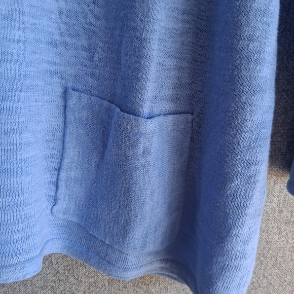 Blue J. Jill Linen Shirt 3/4 Sleeves Lightweight Summer Clean Girl Timeless - Picture 6 of 6